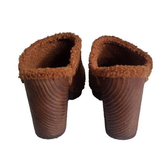 Korks by Kork Ease Studded Teddy Round Toe Block Heel Slip On Clogs Brown Sz 10M - Picture 7 of 11